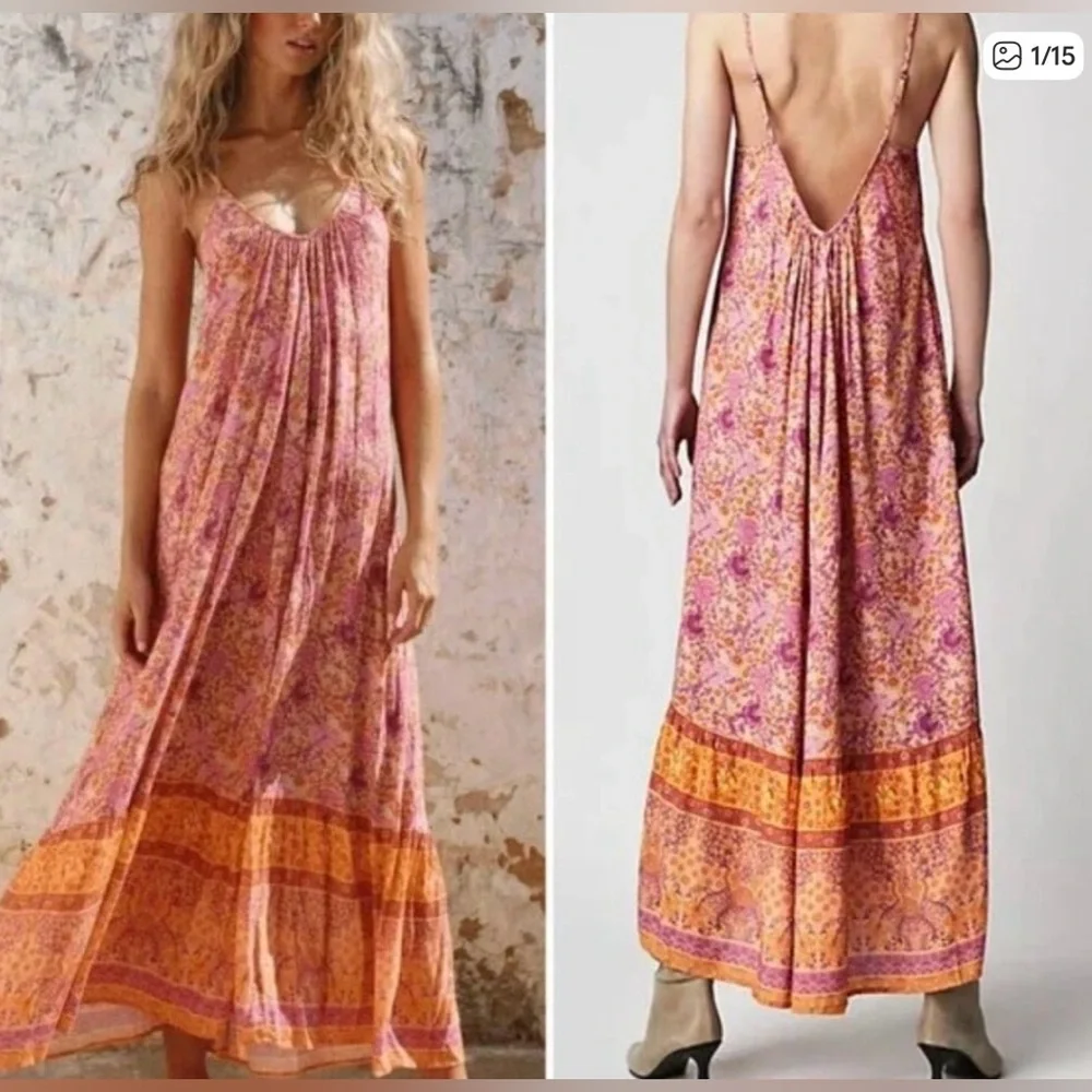Spell Village Strappy Maxi Dress in Sunrise New - Picture 3 of 12